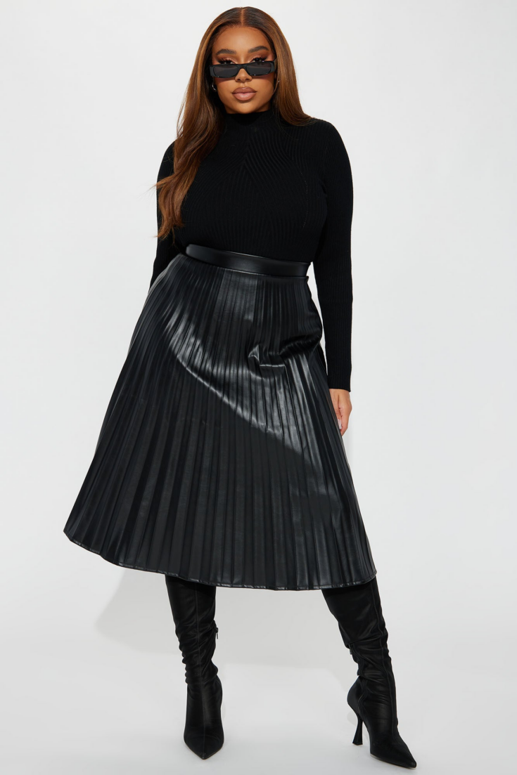 Stating Facts Midi Skirt Black