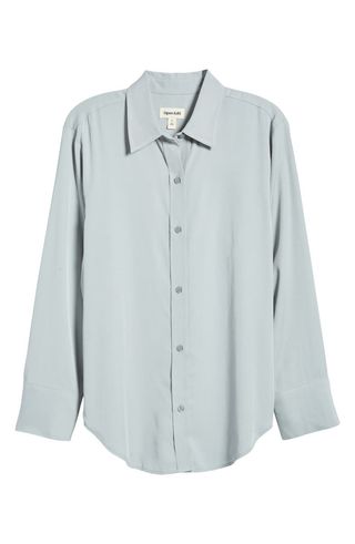 Relaxed Fit Long Sleeve Button-Up Shirt