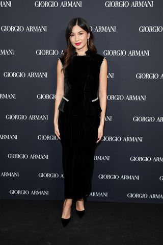 Celebrities at the Giorgio Armani runway show