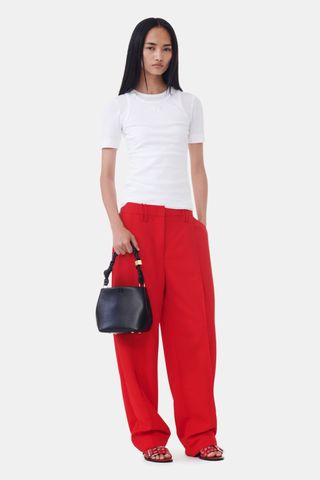 Red Twill Suiting Pants