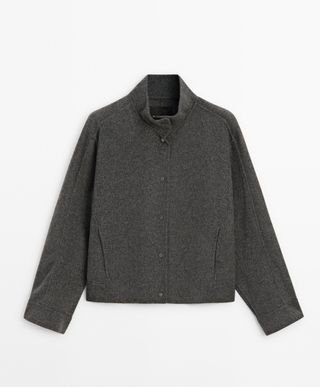 Wool Blend High Neck Jacket