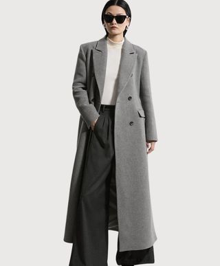 Karen Millen, Italian Wool Mix Maxi Double Breasted Tailored Coat