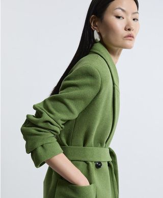 Karen Millen, Wool Blend Wrap Belted Tailored Midi Coat