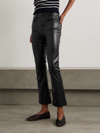 The Insider Flood Cropped Faux Leather Bootcut Pants