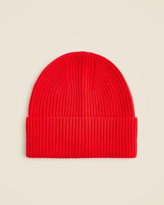 Ribbed Cashmere Beanie