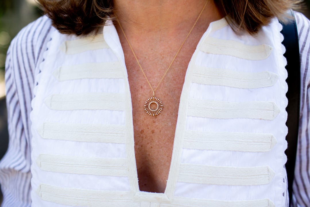 Liz Adams x Dana Rebecca sun necklace