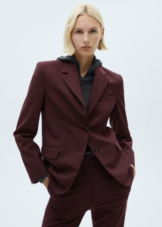 Pinstripe Suit Blazer - Women | Mango Usa