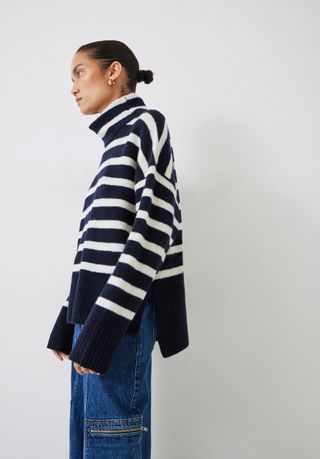 Rhona Striped Roll Neck Jumper