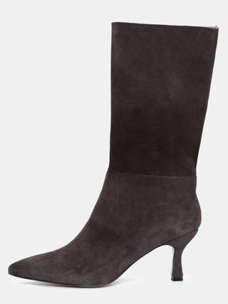 source unknown, Calf Suede Boots Chocolate