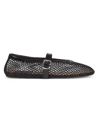 Alaïa, Ballerina Strap Fishnet Flats