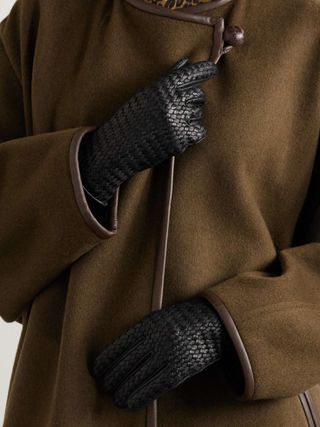 Stanilas Woven Leather Gloves