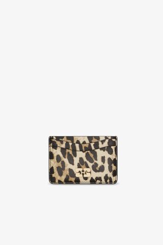 Leopard Printed Ganni Bou Card Holder