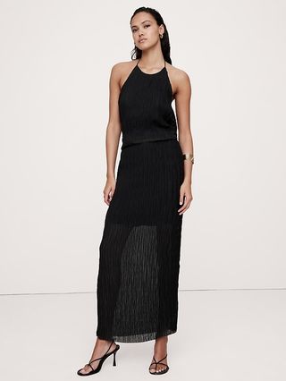 Crinkle Maxi Skirt