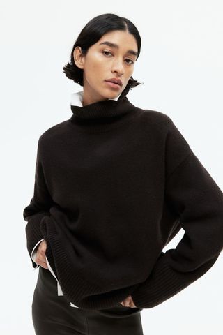 Cashmere-Blend Polo-Neck Jumper