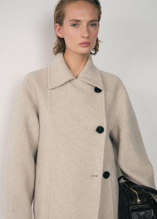 Double-Breasted Wool Coat - Women | Mango United Kingdom