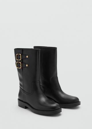 Buckle Leather Ankle Boots - Women | Mango United Kingdom