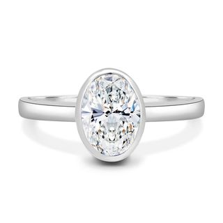 Armani - Bezel Set Oval Solitaire – Platinum