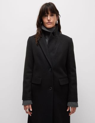 Single Breasted Longline Tailored Coat