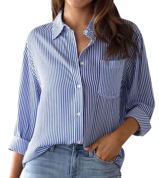 BLVB, Striped Button-Down Shirt