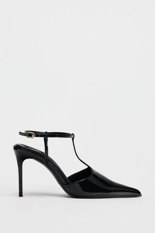 Heeled Faux Patent Leather Shoes