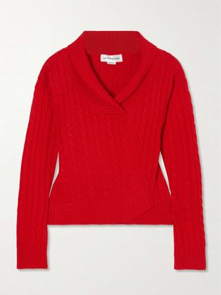 Asymmetric Cable-Knit Wool Sweater