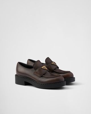 prada, Chocolate Leather Loafers