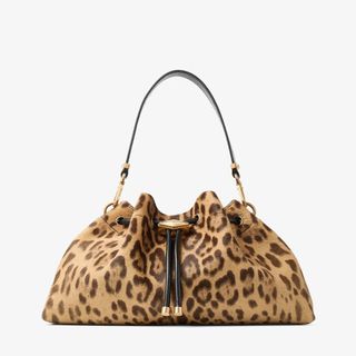 Jimmy Choo, Cinch M Natural Leopard Print Pony Bag