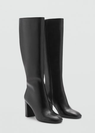 Leather Boots With Tall Leg - Women | Mango Usa