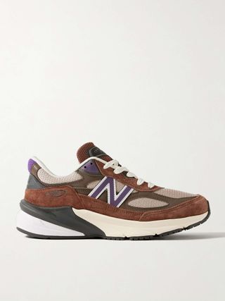 990v6 Rubber and Leather-Trimmed Suede and Mesh Sneakers