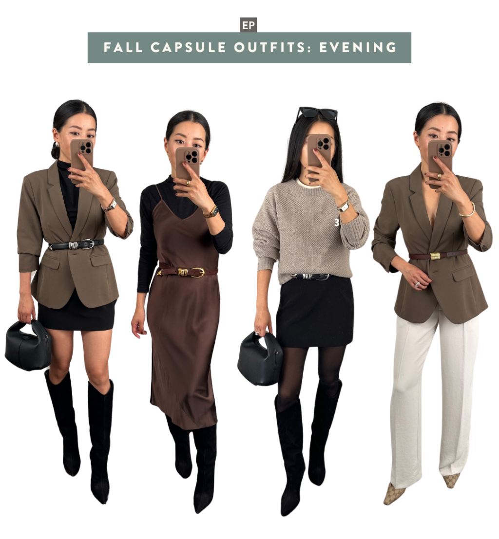 petite friendly fall 2024 capsule evening outfits