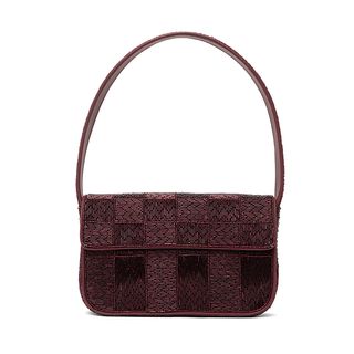 Staud, Burgundy Tommy Beaded Bag