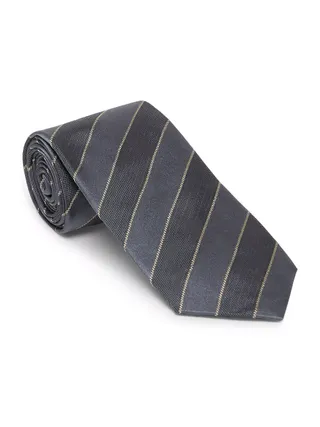 Brunello Cucinelli, Striped Silk Chevron Tie