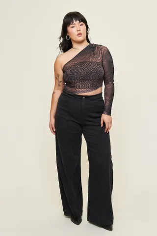 What Lo Wants, Kendall Mesh Asymmetrical Top