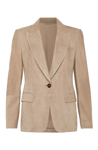 Suede Blazer With Monili