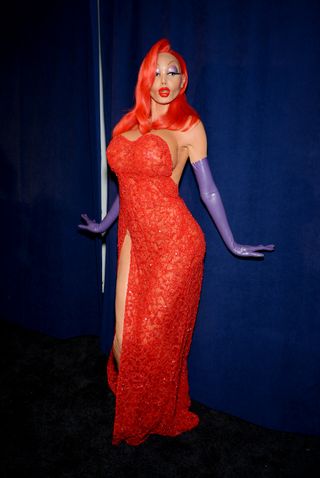 Heidi Klum dressed up as Jessica Rabbit for Halloween in 2015