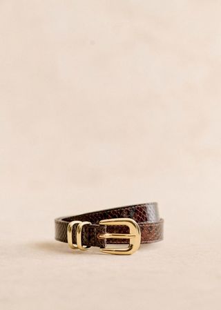 Livie Belt - Brown Python Print - Bovine Leather - Sézane