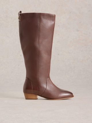 Wide Fit Leather Knee Boot