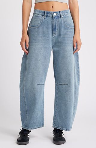 Low Loose Barrel Leg Jeans