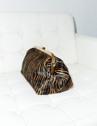 Animal-Print Leather Clutch Bag