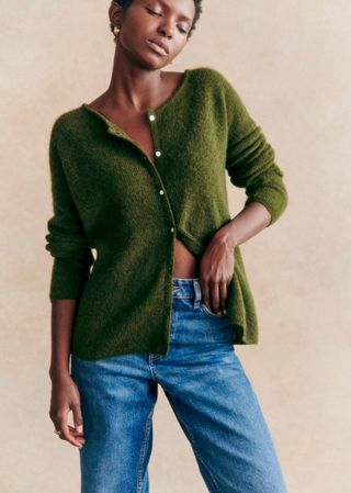 Gaspard Cardigan - Perfect Green - Super Kid Mohair - Sézane