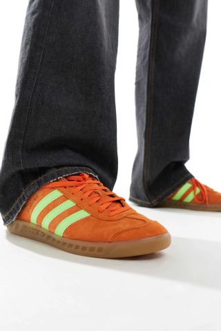 Adidas Originals Hamburg Trainers in Orange and Yellow