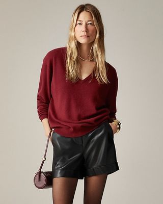 Cashmere Relaxed V-Neck Sweater