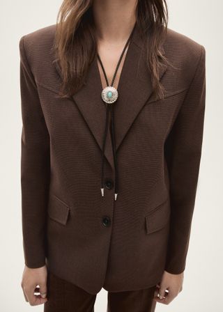 Micro Houndstooth Suit Blazer - Women | Mango Usa