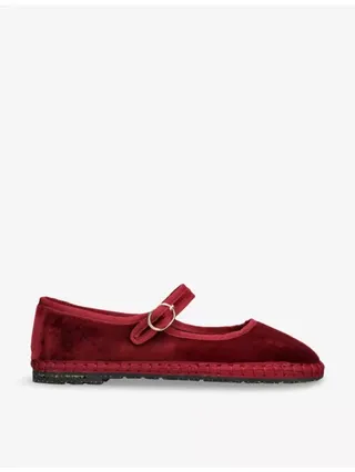 Lucrecia Single-Strap Cotton Mary Jane Flats