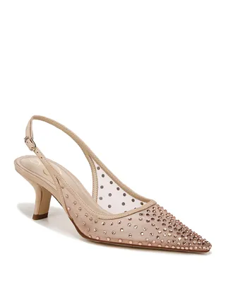 Biankas Pointed Toe Embellished Slingback Pumps