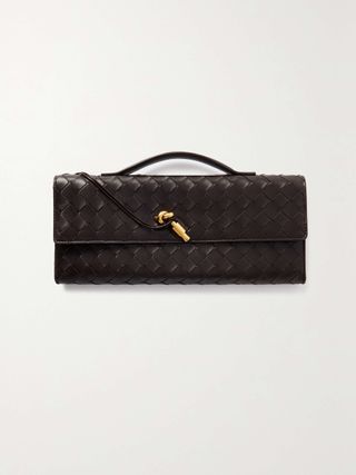 Long Andiamo Intrecciato Leather Clutch