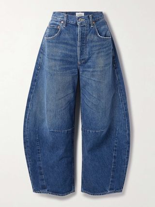 Horseshoe High-Rise Barrel-Leg Jeans