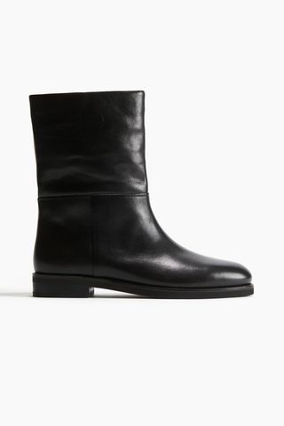 Calf-High Leather Boots