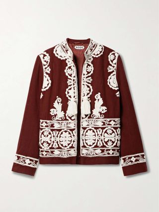 Estate Tasseled Embroidered Wool-Felt Jacket