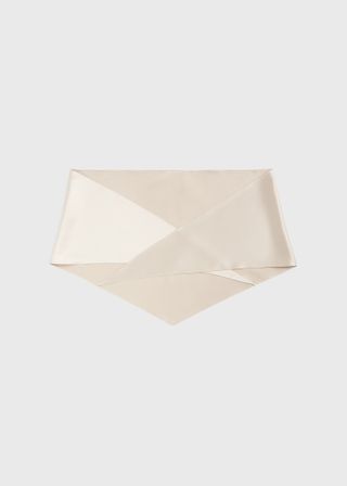 Satin Triangle Scarf Ecru